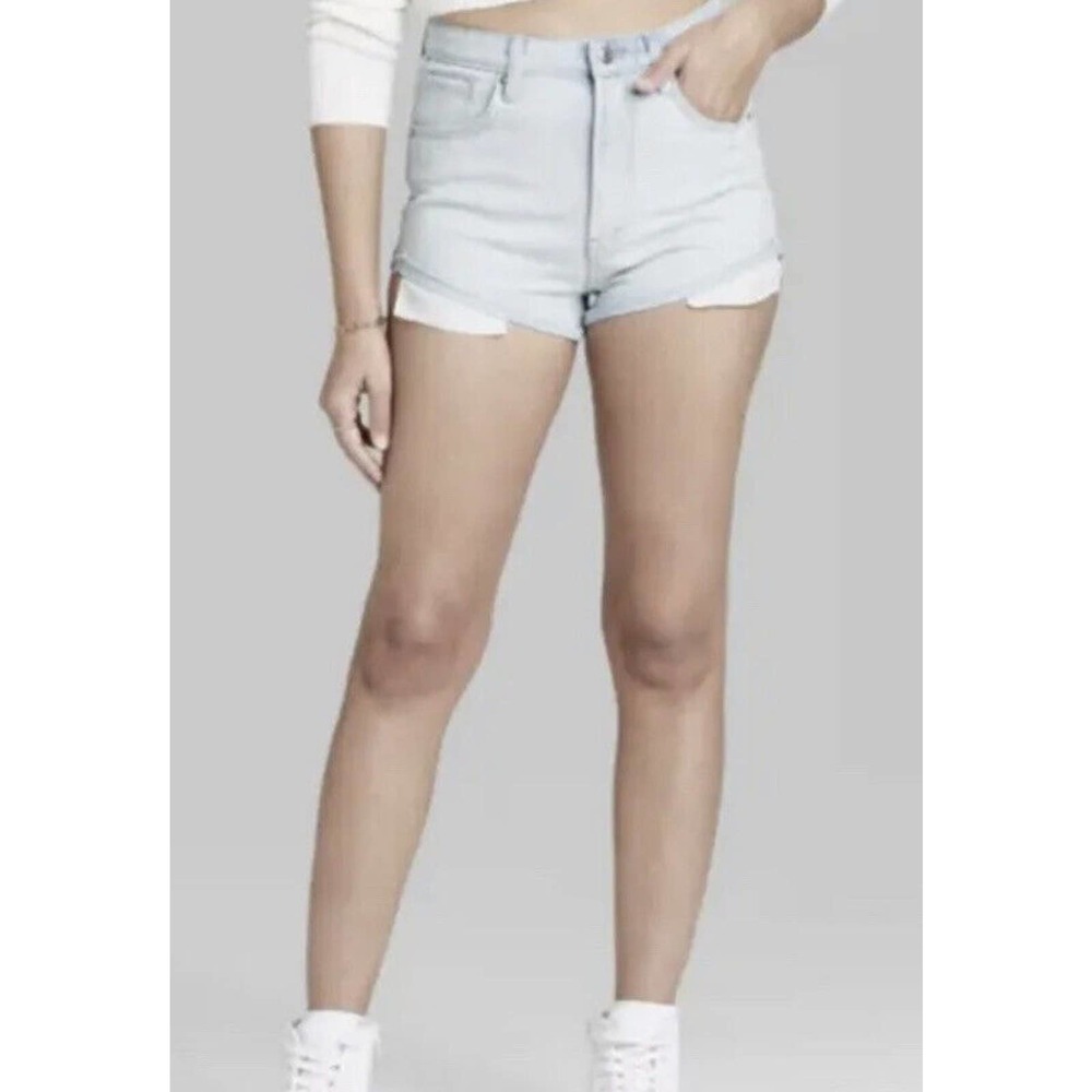 NWT Wild Fable Denim Shorts Light Wash Highest-Rise Cheeky Women's 12 / 31”